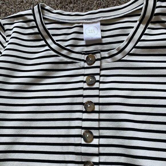 Lou Lou Striped Maternity Nursing Dress Womens Size Small - Picture 4 of 10